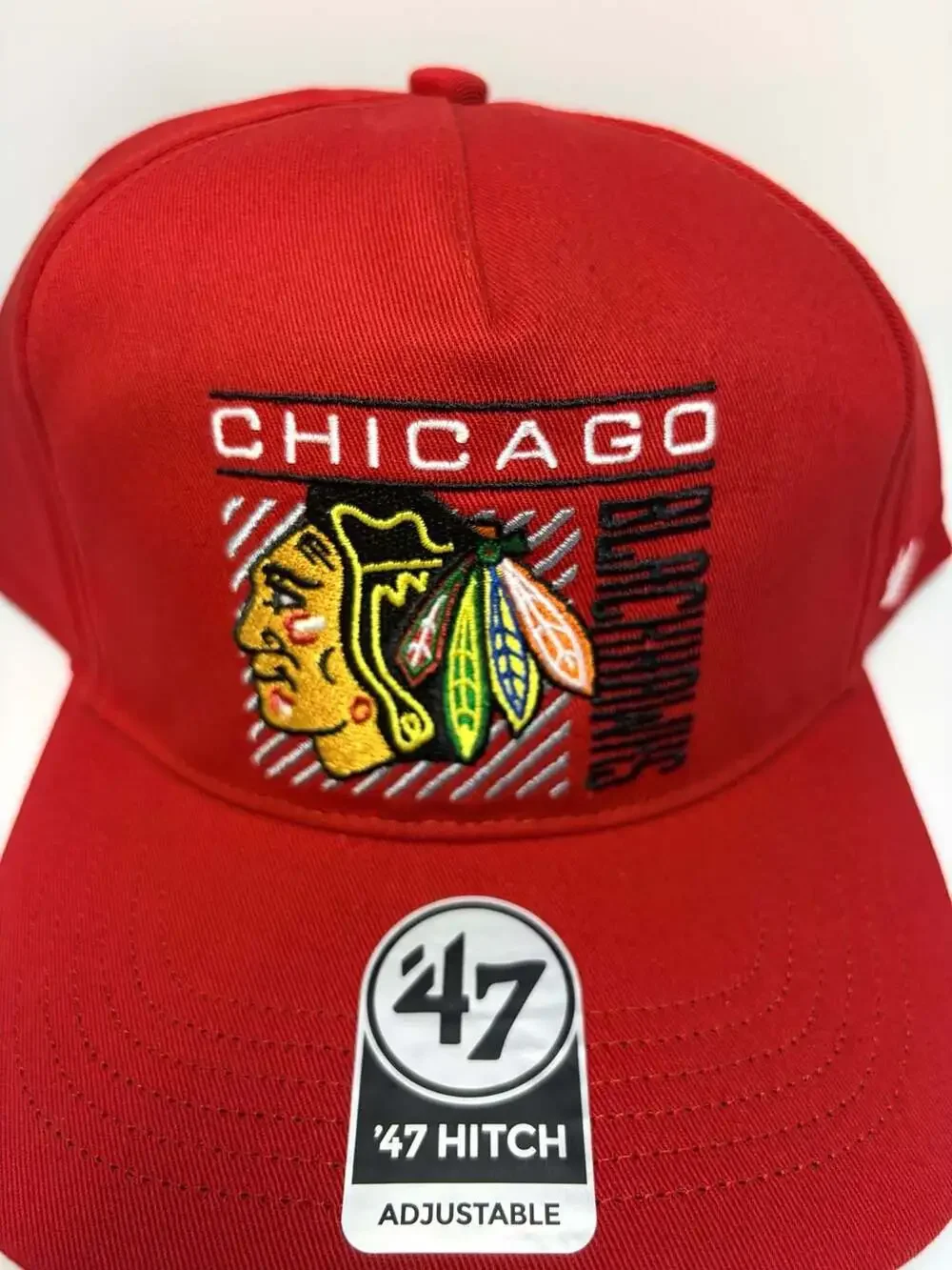 Chicago Blackhawks 47 Brand Red Reflex Hitch Snapback Hat Cap OSFA
